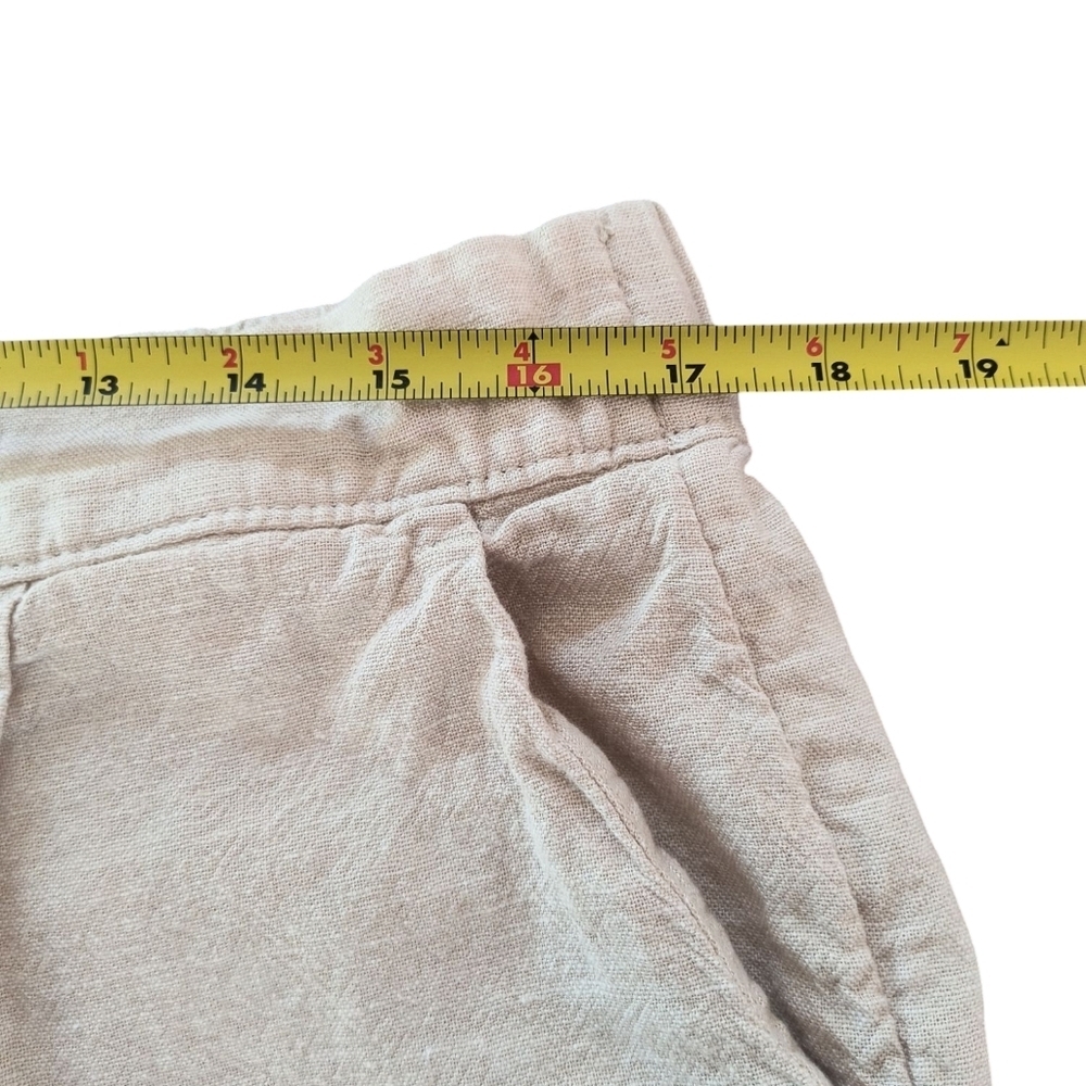 2 Pair Croft & Barrow Linen Blend Pull On Shorts In Navy And Oatmeal Size L - Picture 6 of 12